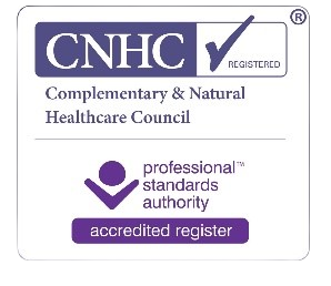 CNHC Registered. Complementary & Natural Healthcare Council. Professional Standards Authority Accredited Register.